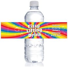 a water bottle label with the words fizzy lifting drink on it