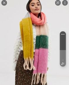 Cozy Gifts, Diy Wool, Scarf Trends, Color Block Scarf, Woven Scarf, Wool Sweaters Womens, Fabric Scarf, Wool Embroidery, Woven Scarves