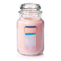 the yankee candle is pink in color