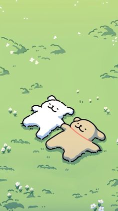 a cartoon character laying on the ground with his head in another person's body