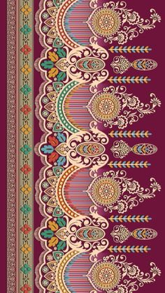 a purple and red rug with an ornate design on it