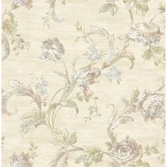 This unpasted wallpaper by Seabrook Designs will add a touch of elegance to your wall surfaces for a classic, eye-catching look.  Unpasted: wallpaper adhesive required to install this wallcovering  20.5 in. W x 33 ft. Wallpaper Bed, Ivory Wallpaper, Guest Bathrooms, Wall Coverings