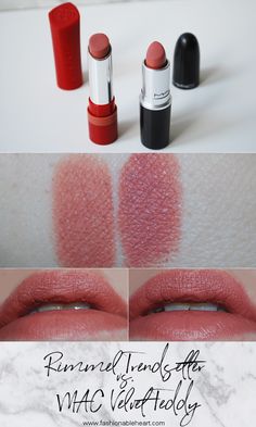 Is Rimmel's Trendsetter a Dupe for MAC's Velvet Teddy Lipstick? Mac Can You Tell Lipstick, Mac Lipstick Velvet Teddy, Rimmel Lipstick, Rimmel Candy Lipstick, Mac Velvet Teddy, Nyx Lipstick, Kylie Jenner Lipstick, Velvet Teddy, Makeup Wishlist