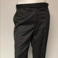 New With Tags. Mens Perry Ellis Gray Pinstripe Dress Pants. No Known Imperfections. Still Has Tags And Looks Brand New. Please See Pictures! Length Is 40 Inches. Striped Business Trousers, Straight Leg Bottoms With Vertical Stripes For Business, Tailored Striped Pants With Pockets, Striped Trousers For Business, Tailored Striped Tapered Leg Bottoms, Fitted Trousers With Vertical Stripes, Fitted Dress Pants With Vertical Stripes, Striped Tapered Leg Business Bottoms, Business Striped Pants With Belt Loops