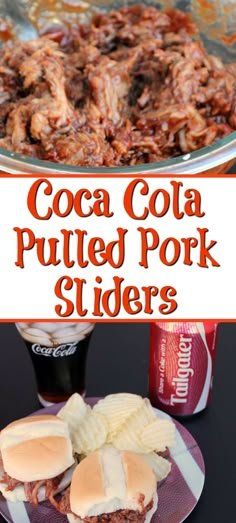 coca cola pulled pork sliders on a plate