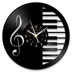 a clock with musical notes on it