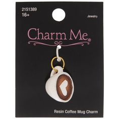 charm me keychain featuring a coffee cup