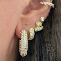 LTK | LTK Cuff Earring, Lip Piercing, Cartilage Piercing, Cuff Earrings, Stud Earring, Gold Vermeil, Cubic Zirconia, Hoop Earrings, 925 Sterling Silver