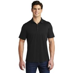 OUR Sport-Tek Posi-UV Pro Polo. ST520 Size: 4XL.  Color: Black.  Gender: unisex.  Age Group: adult. Big And Tall Polo Shirts, Black Shorts Men, Mens Workout Shirts, Plain Shorts, Male Man, Big Clothes, Compression Shirt, Pique Polo Shirt, Fabric Collars