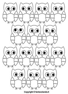 an owl pattern with many different owls in the middle and one on the bottom, which is