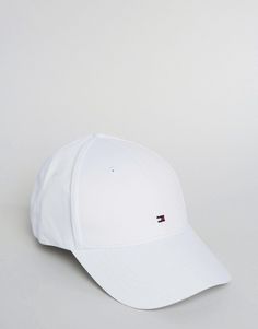 Tommy Hilfiger Classic Flag Baseball Cap in White Classic White Dad Hat, Classic White Six-panel Dad Hat, White Adjustable Baseball Cap With Curved Visor, Adjustable White Baseball Cap With Curved Visor, Classic White Dad Cap, Classic White Snapback Hat With Curved Bill, White Baseball Cap With Embroidered Logo, Classic White Baseball Cap With Curved Brim, White Curved Visor Dad Hat For Sports