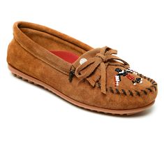 Enjoy the soft comfort and eye-catching style of these classic moccasins featuring bow accents and stitched details. From Minnetonka. Moccasins, Fashion Shoes, Oxford, Loafers