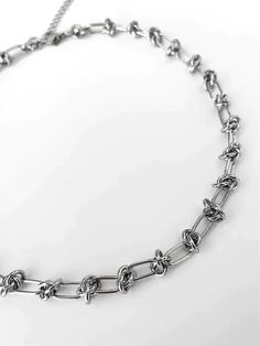 Thorn Knots Chain Necklace – h0neybear Edgy Necklace With Adjustable Chain Link, Trendy Metal Lariat Chain Necklace, Trendy Stainless Steel Chain Necklace With Lobster Clasp, Trendy Adjustable Chunky Chain Necklace, Egirl Jewelry, Hip Hop Trends, Grunge Jewelry, Trend Jewelry, Collar Neck