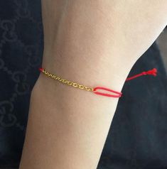 Good luck tiny  silky red cord bracelet  with high quality gold filled chain. Long lasting gold colour. perfect gift for Chinese New Year, Mother’s Day, Girlfriend, wedding, bridesmaids, graduation, birthday.Comes with a good luck red envelope.Significance of Red & Gold in Chinese culture. ... Red is a popular color in Chinese culture, symbolizing luck, joy, and happiness. It also represents celebration, vitality, and fertility in traditional Chinese color symbolism. Red is the traditional color Red Bracelet With Adjustable Chain As Gift, Red Bracelet With Adjustable Chain For Gift, Handmade Red Chain Bracelet As Gift, Handmade Red Chain Bracelet For Gift, Handmade Red Chain Bracelet Gift, Adjustable Gold Chain Bracelet Gift, Adjustable Gold Chain Bracelet As Gift, Handmade Adjustable Red Chain Bracelet, Dainty Red Bracelet With Sliding Knot