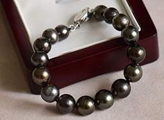 PRICES MAY VARY. Charming 10-11mm Tahitian Black Pearl Bracelet 7.5-8" Brand New And High Quality Product Description: Black Pearl Bracelet, Heavy Earrings, Tahitian Black Pearls, Ear Earrings, Bead Store, Black Bracelets, Bead Kits, Beading Supplies, Crafts Sewing