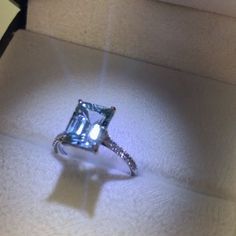 Do you like this sparkling #Aquamarine engagement ring? 💎💎💎💙💙💙 like and comment below if you do @antoanettajewelry #yes #instawedding #ido #diamondring #engagementfever #wedding #emeraldcutengagementring Aquamarine Diamond Ring With Vvs Clarity As Gift, Luxury Sapphire Ring With Emerald Cut And Accent Stones, Vvs Clarity Aquamarine Diamond Ring As Gift, Elegant Topaz Gemstone Ring For Proposal, Elegant Aquamarine Ring With Vvs Clarity, Elegant Aquamarine Rings With Vvs Clarity, Luxury Aquamarine Rings With Prong Setting, Luxury Aquamarine Diamond Ring Gift, Luxury Topaz Ring Emerald Cut With Vvs Clarity