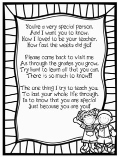 a coloring page with two children holding hands and the words, you're a very special person