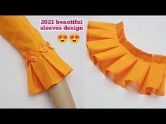 Frill Sleeves Design, New Sleeves Designs, Blouse Sleeves Design Latest, Sleeves Design For Blouse, Blouse Sleeves Design, Umbrella Sleeves, Shirt Design For Girls, Full Sleeves Design, Beautiful Sleeves