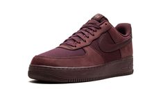 The Nike Air Force 1 Low “Burgundy Crush” is a monochromatic burgundy colorway of the classic basketball sneaker.  Dressed in an all-burgundy design, the “Burgundy Crush” Air Force 1 Low features Burgundy Crush-colored mesh on the toe and mid-panel, and Burgundy Crush suede and leather on the overlays and Swoosh, respectively.  A debossed “Nike Air” logo appears on the heel while “Air Force 1” branding is seen on the tongue tag.  Underfoot, a Burgundy Crush sole completes the look.  Release date Burgundy Design, Nike Air Logo, Air Logo, Burgundy Outfit, Nike Air Force 1 07, Nike Air Force 1 Low, Stadium Goods, Basketball Sneakers, Air Force 1 Low