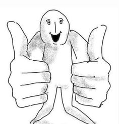 a drawing of two thumbs up in the air