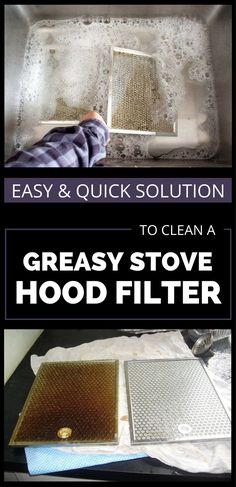 two pictures showing how to clean a stove top with the words, easy and quick solution to