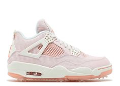 Air Jordan 4 Golf NRG 'Seersucker' - Air Jordan - CZ2439 101 - sail/apricot agate | Flight Club Apricot Agate, Cute Jordans, Pink Jordans, Pretty Sneakers, Preppy Shoes, Pretty Shoes Sneakers, Jordan Shoes Retro, All Nike Shoes, Nike Shoes Jordans