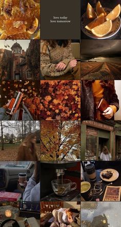 a collage of photos with autumn colors