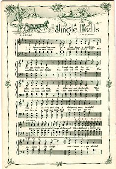 an old sheet with musical notes on it