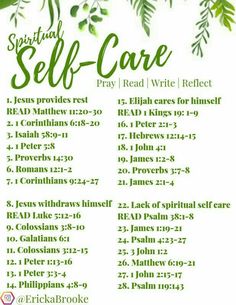 a poster with the words self - care written in green and surrounded by leaves on a white background