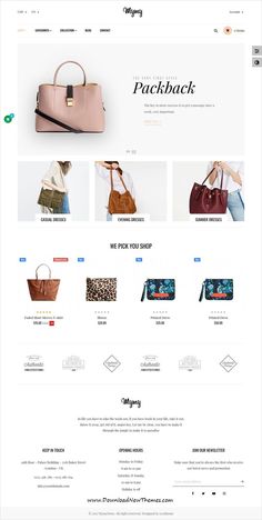 the storefront page for an eco - friendly fashion shop, featuring handbags and purses