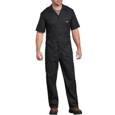 Dickies Men's Flex Short Sleeve Coverall Lab Coats For Men, Coveralls Mens, Work Coveralls, Work Overalls, Overalls Fashion, Short Sleeve Jumpsuit, Coverall Jumpsuit, Mens Overalls, Fitted Jumpsuit