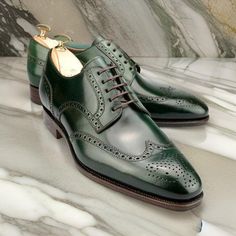 Handmade Men Green Wingtip Brogue Formal Shoes, Men Brogue Dress Shoes Men Shoes We invite you to share a picture of your favorite shoe with us. You'll receive a custom pair of your favorite style. Let us create a masterpiece just for you. Made from premium genuine leather, our boots offer luxury and longevity. Customize for a perfect fit. Whether for an event or daily wear, we have the right boots for you. Order your custom-made genuine leather boots today and step out in style! **Shipping - In Green Wingtip Leather Shoes For Derby, Green Goodyear Welted Leather Shoes, Green Wingtip Oxfords With Goodyear Welt, Green Brogue Dress Shoes With Plain Toe, Green Leather Shoes With Brogue Detailing For Business, Green Goodyear Welted Wingtip Oxfords, Green Plain Toe Dress Shoes With Brogue Detailing, Green Goodyear Welted Plain Toe Oxfords, Green Plain Toe Oxfords With Goodyear Welt