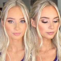 Blue Bride Makeup, Cool Toned Bridesmaid Makeup, Simple Makeup Looks Bridesmaid, Natural Makeup For Blonde Hair Blue Eyes, Bridesmaid Makeup Gray Eyes, Engagement Pic Makeup, Gold Bridal Makeup For Blue Eyes, Bridesmaid Makeup Grey Eyes, Airbrushed Wedding Makeup