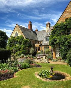 a large house with lots of plants in the front yard