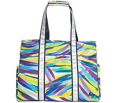 Ideal for an overnight trip or a weekend shopping excursion, this oversized tote has a roomy interior with cargo pockets for water bottles, keys, cell phones, and more. From Lug. Side Snap, Oversized Tote, Beach Toys, Hook And Loop, Cell Phones, Carry On, Water Bottles, Handles, Matter