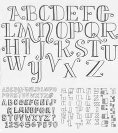 the upper and lower letters are drawn in black ink on white paper, with different font styles