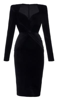 BLACK VELVET SATIN V-NECK DRESS Midi Velvet Dress, Celebrity Inspired Dresses, Velvet Midi Dress, Black Velvet Dress, Bodycon Dress Parties, Looks Chic, Inspired Dress, V Neck Dress, Velvet Dress