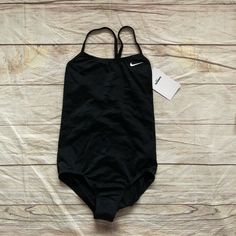 Black With Black Liner In Front With White Embroidered Logo. Size M (10-12 Years) Black Stretch Swimwear For Play, Nike One Piece Swimsuit, M Girl, Nike Swimsuit, Racerback Swimsuit, Baby Swimsuit, Nike Swim, Swimming Bathing Suits, Black Liner