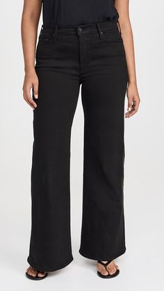 MOTHER The Twister Sneak Jeans | Shopbop Black Cropped Jeans For Work, Elevated Casual Fall Jeans With Five Pockets, High Rise Cotton Jeans For Elevated Casual, High Rise Cotton Jeans For Elevated Casual Occasions, High Rise Cotton Jeans For Fall, Cropped Jeans Cotton Workwear Standard Cut, Cotton Cropped Jeans For Work, Mid-rise Cotton Flare Jeans For Elevated Casual Wear, Workwear Cropped Cotton Jeans