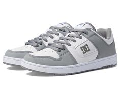 DC Manteca 4 - Men's Shoes : White/Grey : Bring comfort to your steps and style to your feet wearing the DC Manteca 4 shoes. Leather upper. Textile lining. Removable textile insole. Round toe. Lace closure. Accent contrast design adds to the aesthetics. Rubber outsole for better traction. Imported. Single shoe weight: 16 oz. Measurements: Weight: 1 lb Product measurements were taken using size 9, width D - Medium. Please note that measurements may vary by size. Weight of footwear is based on a s Casual Synthetic Skate Shoes With Cushioned Footbed, Outdoor Synthetic Skate Shoes With Round Toe, Slip-resistant Synthetic Skate Shoes With Round Toe, Gray Skate Shoes With Cushioned Footbed And Round Toe, Outdoor Gray Sneakers With Removable Insole, Gray Skate Shoes With Cushioned Footbed, Casual High-top Skate Shoes With Removable Insole, Comfortable Synthetic Skate Shoes With Round Toe, Modern Synthetic Skate Shoes With Round Toe