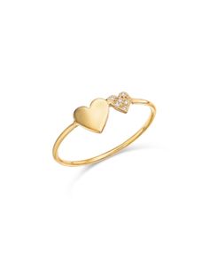 Zoe Chicco 14K Yellow Gold Midi Bitty Symbols Diamond Double Heart Ring 14k Stamped Yellow Gold Double Heart Jewelry, Yellow Gold Jewelry Stamped 14k With Double Heart, Stamped 14k Yellow Gold Double Heart Jewelry, 14k Gold Double Heart Hallmarked Jewelry, Sterling Silver Yellow Gold Heart Ring, Stackable, Yellow Gold Double Heart Jewelry With Diamond Accents, Stackable Yellow Gold Heart Ring In Sterling Silver, Stackable Heart Ring In Yellow Gold Sterling Silver, Yellow Gold Sterling Silver Stackable Heart Ring