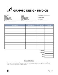 a graphic design invoice is shown with the text,'graphic design invoice '