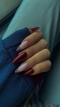 Autumn nail inspo Nail Inspo Dark Red, Red Leopard Nails, Nail Inspo Dark, Leopard French Nails, Autumn Nail Inspo, Nails Dark Red, Fall Nail Inspo, Nails Dark, Autumn Nail