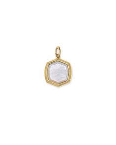 Usually we'd avoid putting a hex on your favorite piece, but the Davis 18k Gold Vermeil Charm in Ivory Mother-of-Pearl is worth taking a chance. This stunning silhouette makes for a meaningful accent to your charm bracelet or necklace. With a genuine stone framed in Gold Vermeil, we know you'll adore the Davis Charm for years to come. White Octagon Jewelry For Formal Occasions, Elegant Mother Of Pearl Jewelry With Pearl Charm, Gold Pearl Necklace With Mother Of Pearl Charm, Elegant White Hexagon Jewelry, Elegant Gold Hexagon Jewelry, Gold Mother Of Pearl Jewelry With Pearl Charm, Luxury Mother Of Pearl Jewelry With Pearl Charm, Gold Mother Of Pearl Earrings With Pearl Charm, Elegant Hexagon Jewelry With Polished Finish