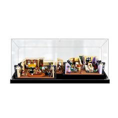 a display case with legos in it