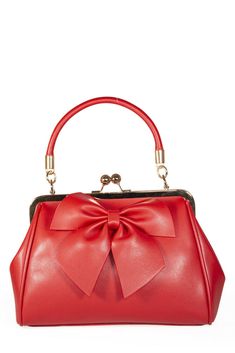 Dancing Days Retro Style Classic Big Bow With Kisslock Lockwood Handbag #DancingDays #HandbagShoulderBag Classic Box Bag With Top Carry Handle For Gift, Classic Box Bag With Double Handle For Gift, Shoulder Bag With Hasp Closure For Gift, Retro Red Pouch Bag, Gift Box Bag With Detachable Strap And Double Handle, Double Handle Box Bag With Detachable Strap As Gift, Classic Bags With Top Carry Handle For Gifts, Classic Bag With Top Carry Handle, Retro Red Bag With Top Carry Handle