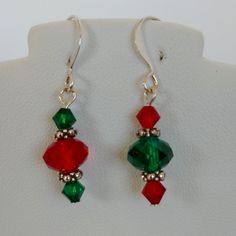 These Petite Sparkly Swarovski Crystal Christmas Earrings Let You Show Your Holiday Spirit Without Screaming Christmas ! Earrings Measure About 3/4" From The Bottom Of The Earwire. Silver-Plated Components. Any Jewelry In My Closet That Is Branded Swarovski Or Arsinoe Is Handmade By Me So I Really Don't Have Wiggle Room On The Price By The Time Pm Gets Their Share And My Cost Of Materials, Thank You For Understanding! On Clothing Or Unbranded Jewelry I Do Have Wiggle Room! Handmade With Love In Cheap Christmas Beaded Earrings For Women, Christmas Craft Jewelry, Swarovski Christmas Earrings, Beaded Jewelry Patterns Christmas, Diy Thanksgiving Earrings, Festive Earrings, Diy Christmas Earrings Easy, Handmade Christmas Jewelry, Christmas Earrings Beaded