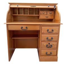 PRICES MAY VARY. 40.5"W x 24"D x 45"H 👍 Solid Oak Quality Construction Perfect desk to organize your home office Hutch Top Features Solid Oak Roll Down Tambour With Full Canvas Underneath with Key Lock🗝️ Electrical Plug and USB ports built in to desk writing surface for easy access. Base includes 2 drawers. 1 Deep File Drawers with Metal Glides & Key 🗝️Locks Solid Oak Drawer Fronts Pull Out Writing Tablet for Mouse Pad or Writing Space. Felt Lined Center Drawer With Solid Oak Pencil Organizer Small Roll Top Desk, Secretary Desk With Hutch, Traditional Home Office, Desk With Keyboard Tray, Lined Drawers, Student Desk, Roll Top Desk, Keyboard Tray, Desk Hutch