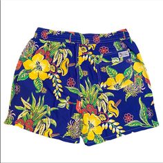 Brand New!! Questions? Leave A Comment Below! Blue Tropical Print Beachwear Shorts, Vibrant Blue Bottoms For Vacation, Blue Hawaiian Bottoms For Poolside, Blue Tropical Print Bottoms For Poolside, Blue Tropical Print Shorts, Blue Floral Print Beach Bottoms, Blue Floral Print Bottoms For Beach Season, Blue Floral Print Bottoms For Poolside, Blue Tropical Print Beachwear Bottoms