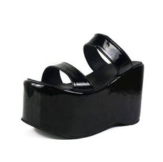 Aesthetic Platform Sandals - All Things Rainbow Modern Open Toe Synthetic Jelly Sandals, Trendy Synthetic Platform Sandals, Trendy Strappy Synthetic Sandals, Trendy Black Summer Wedge Sandals, Trendy Black Wedge Sandals For Summer, Modern Summer Sandals, Trendy Open Toe Jelly Sandals For Spring, Adjustable High Heel Sandals For Summer, Modern Synthetic Platform Jelly Sandals